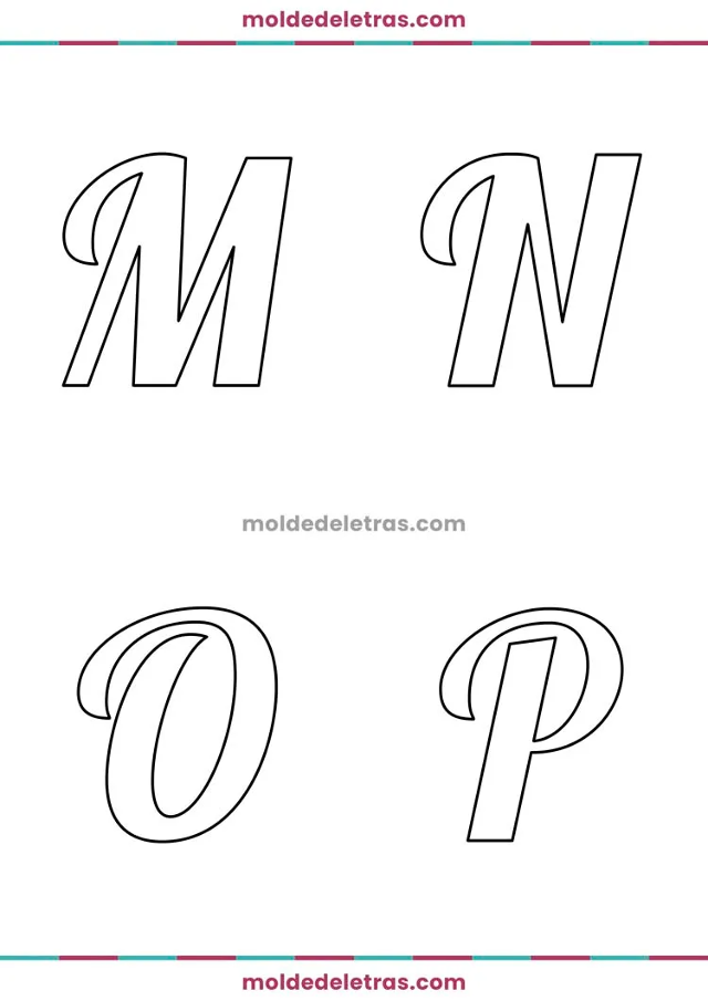 Moldes de letras em EVA