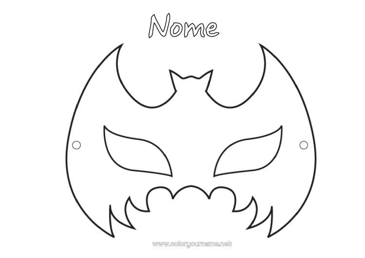 máscaras de Halloween infantis para imprimir