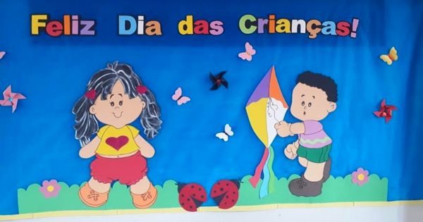 como fazer mural dia das crianças para imprimir