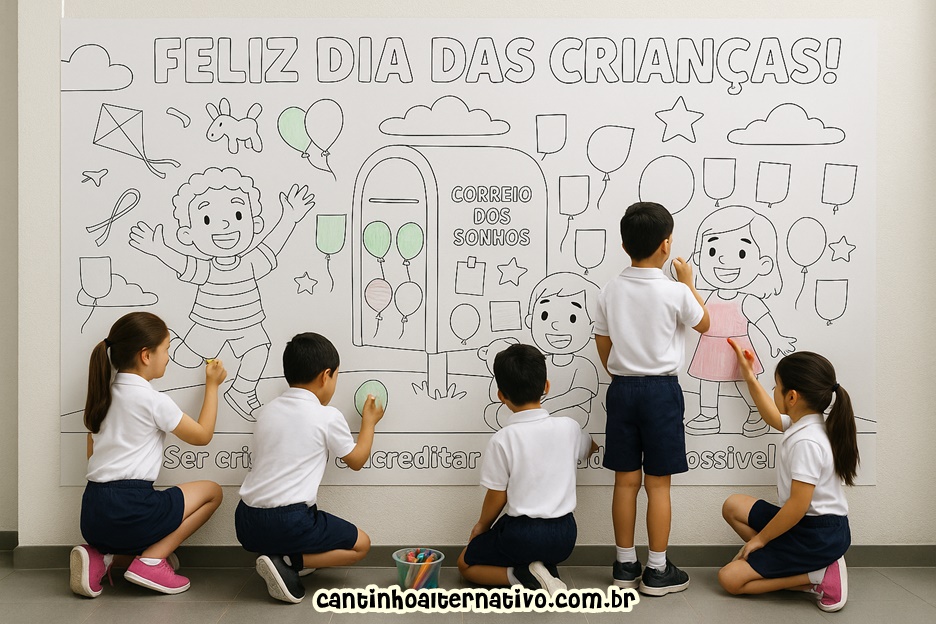 mural dia das crianças para imprimir gratis