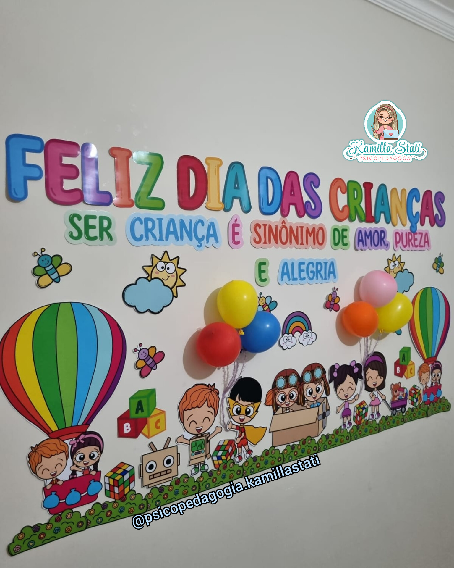 mural dia das crianças tema doce