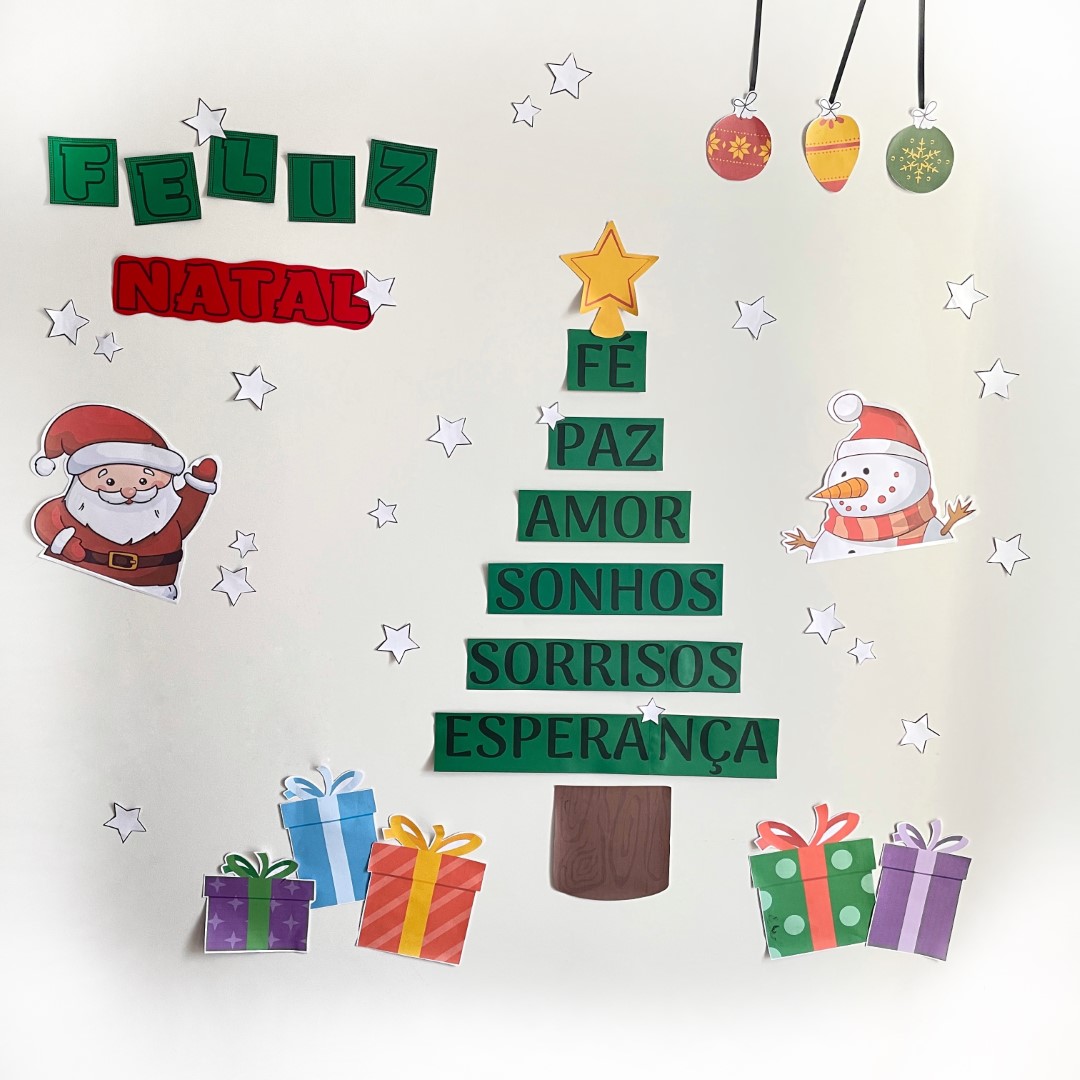 como fazer mural de natal na educação infantil