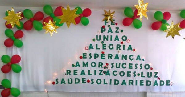 frases para mural de natal escolar