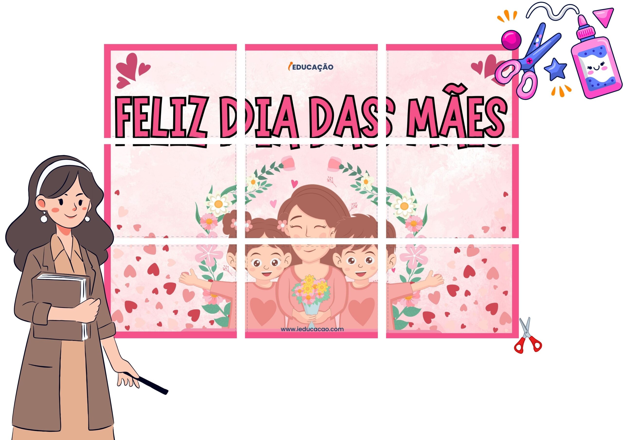 como fazer painel dia das mães com mãos de crianças