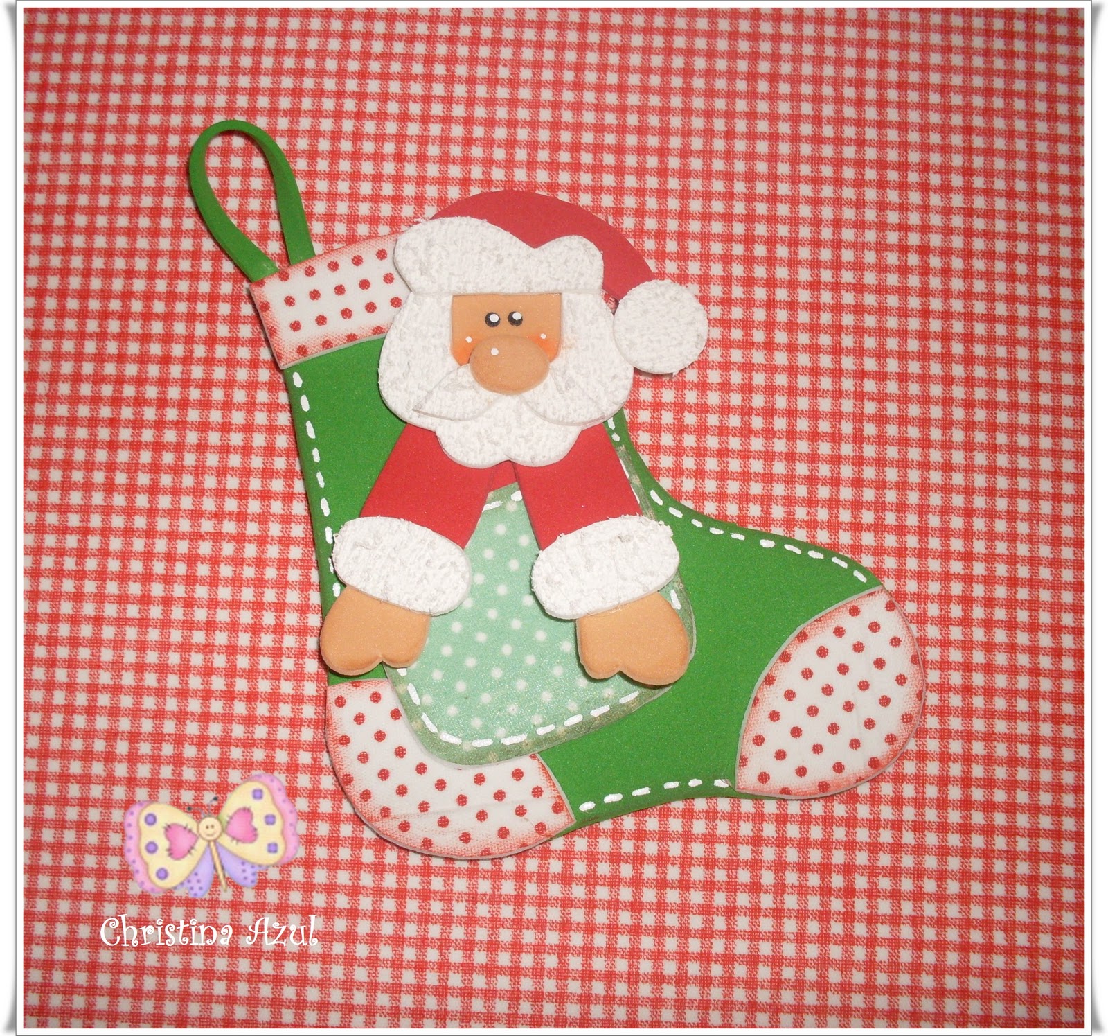 Molde Papai Noel de EVA para painel escolar