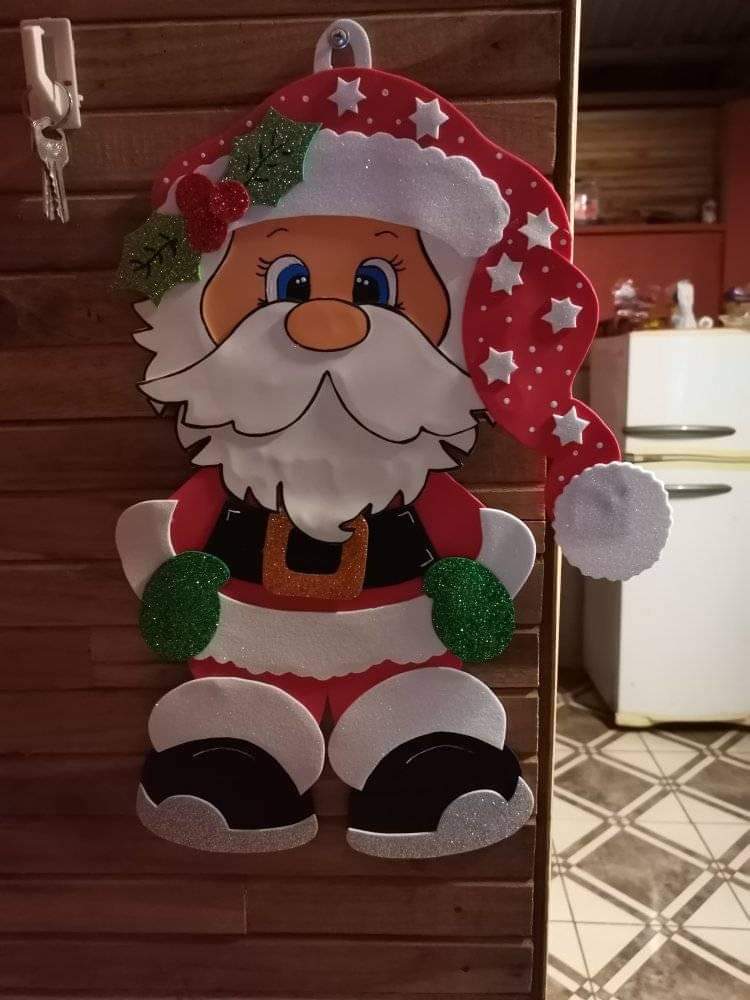 Molde Papai Noel de EVA para porta