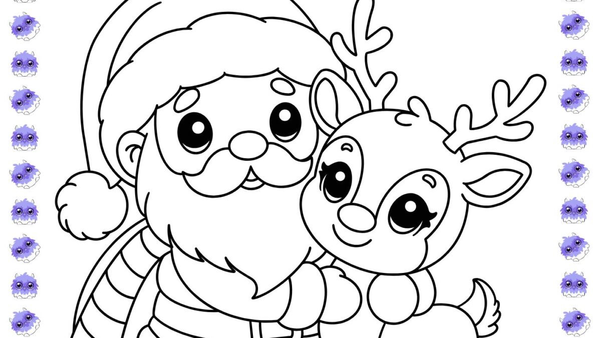 desenho de papai noel feliz para colorir