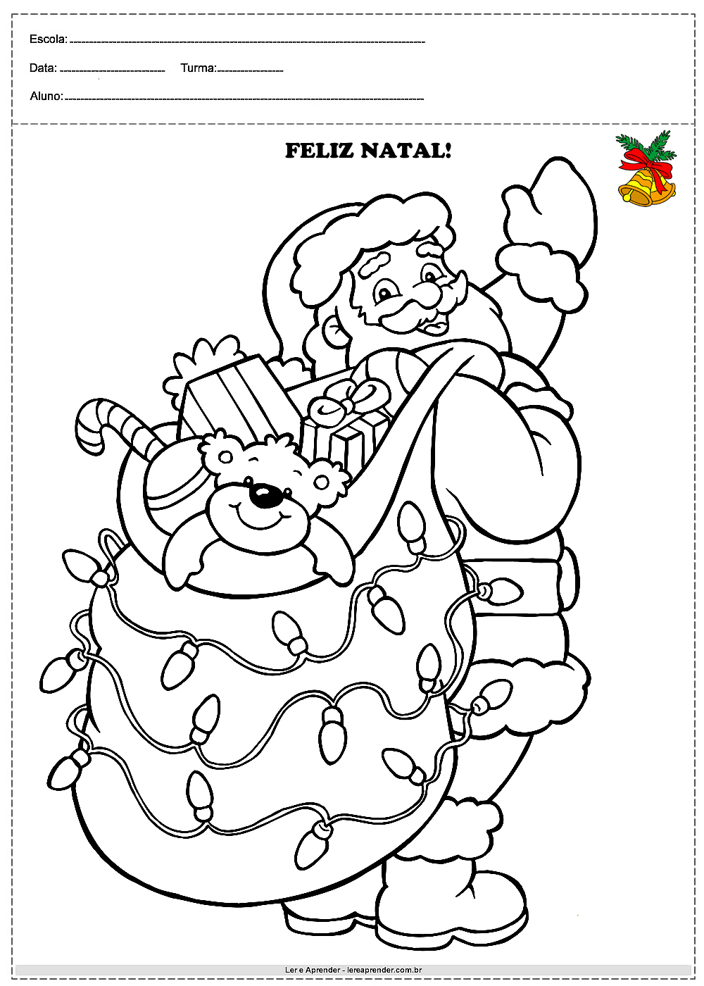 papai noel desenho realista para colorir