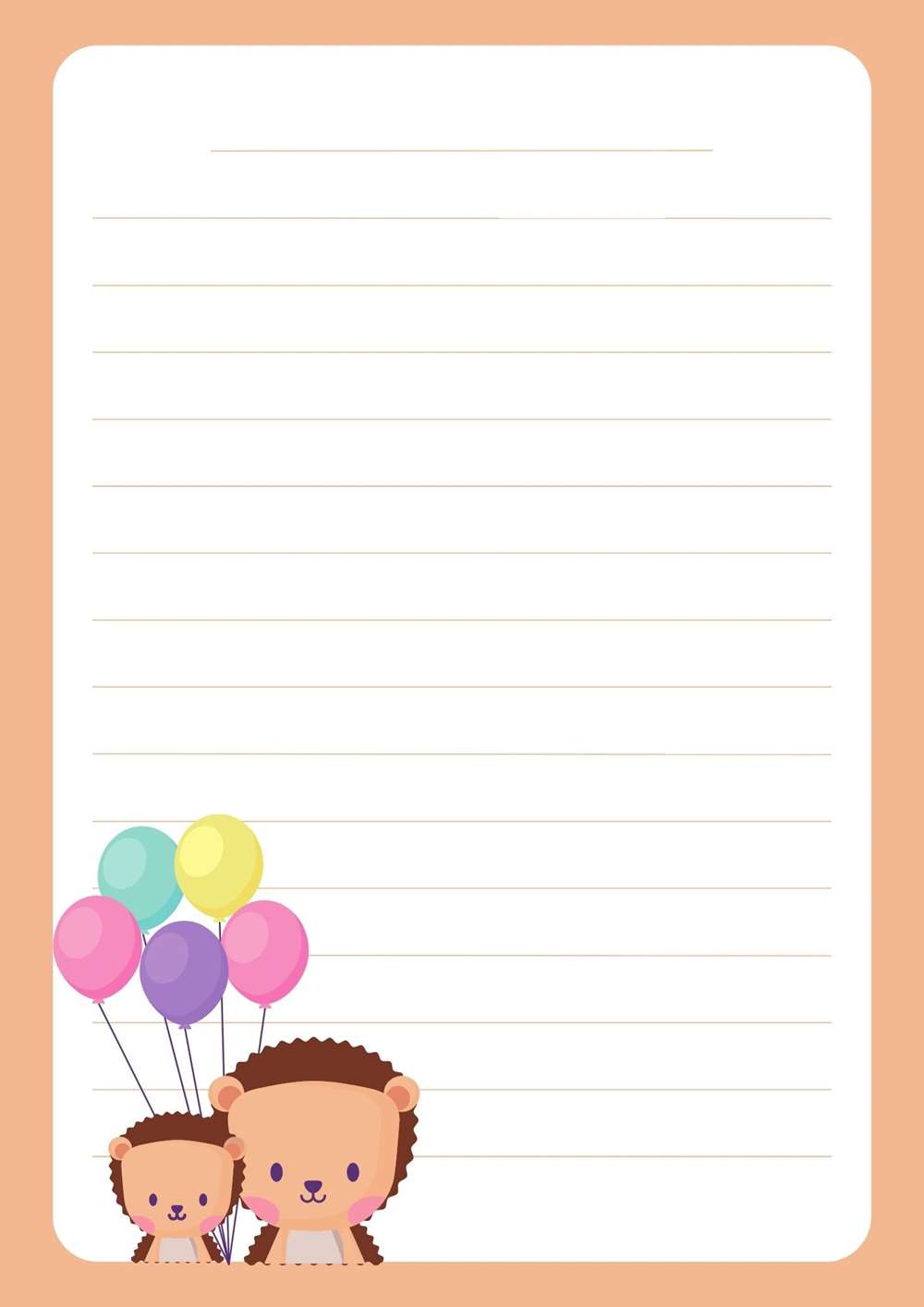 papel de carta infantil para colorir