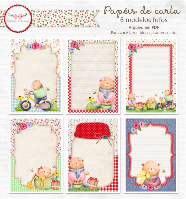 papel de carta fofo para imprimir