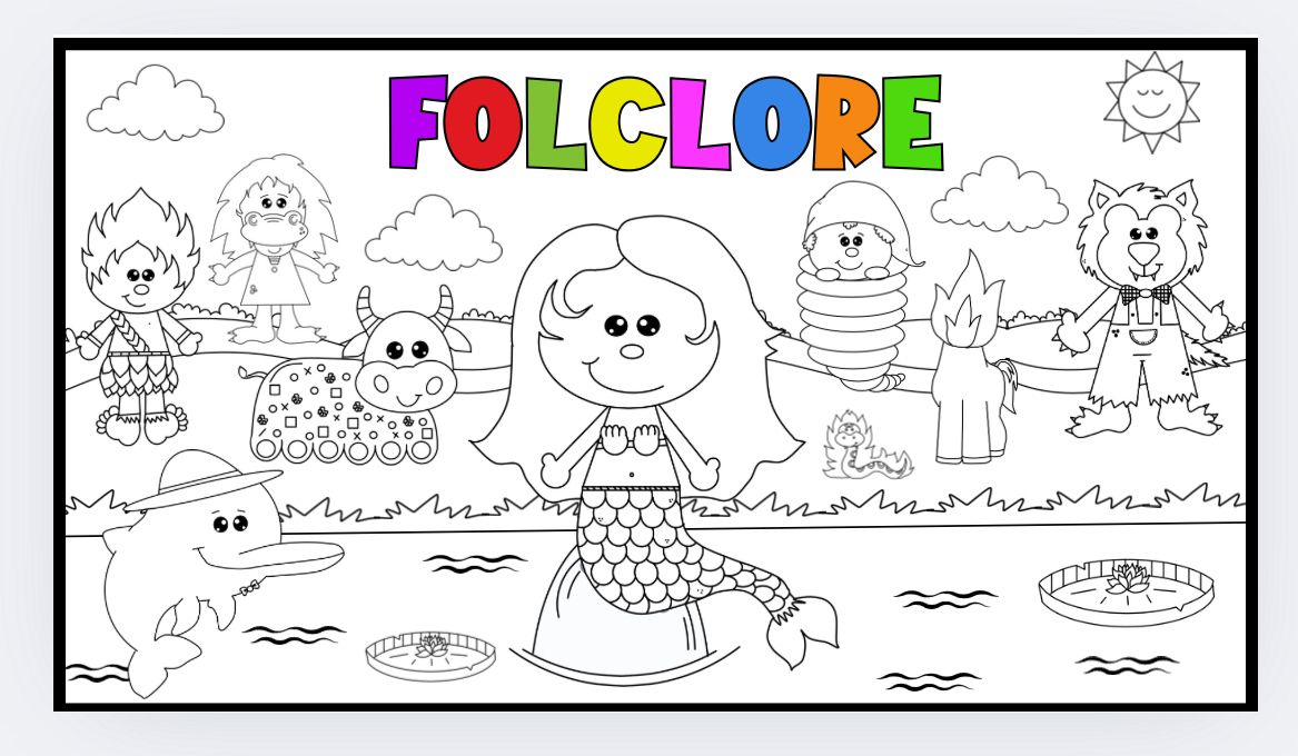 desenhos de personagens do folclore brasileiro para imprimir