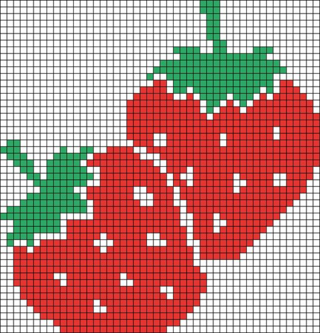ponto cruz frutas para cozinha