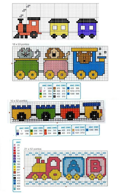 ponto cruz infantil chocalho
