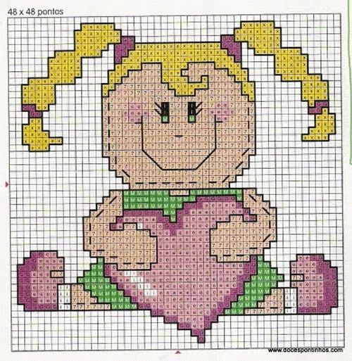 graficos ponto cruz infantil feminino 2026