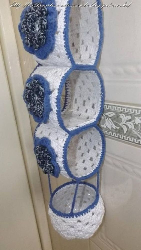 porta papel higiênico de crochê fácil