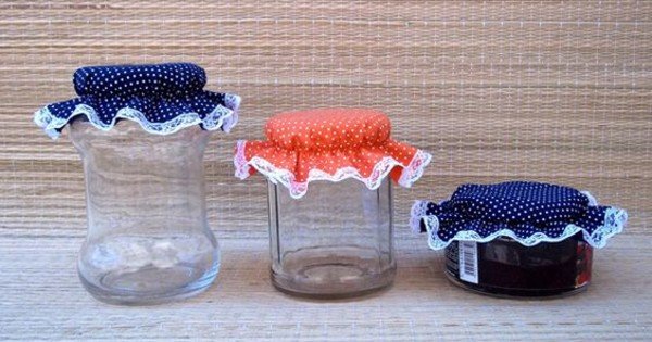 potes de vidro decorados com croche