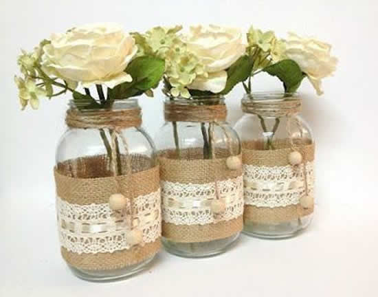 10 Ideias Criativas para Decorar Potes de Vidro com Tecido para sua Cozinha