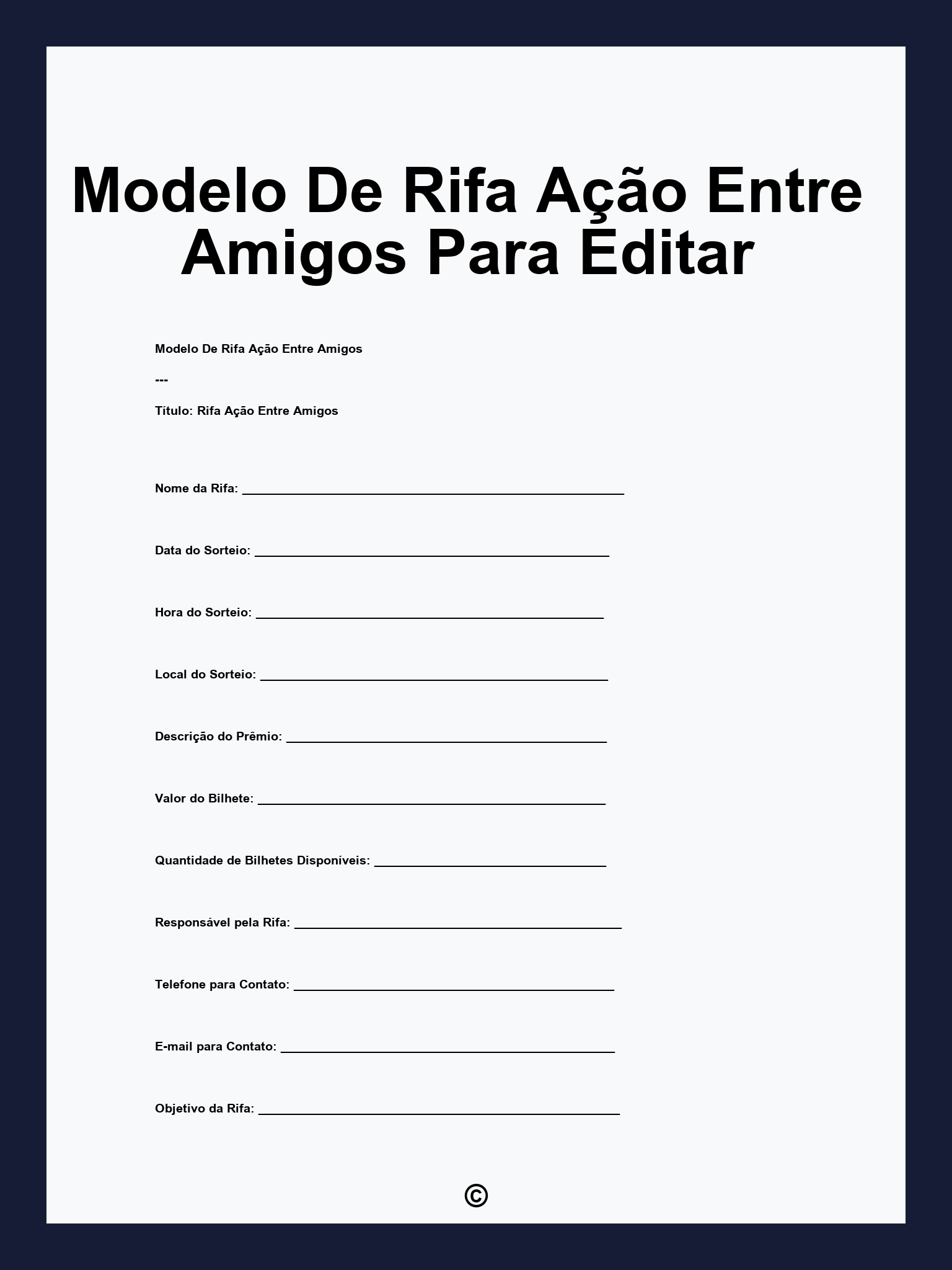 rifa para ação entre amigos