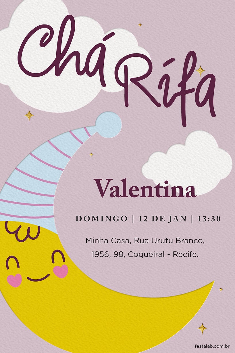 template de rifa para chá de bebê
