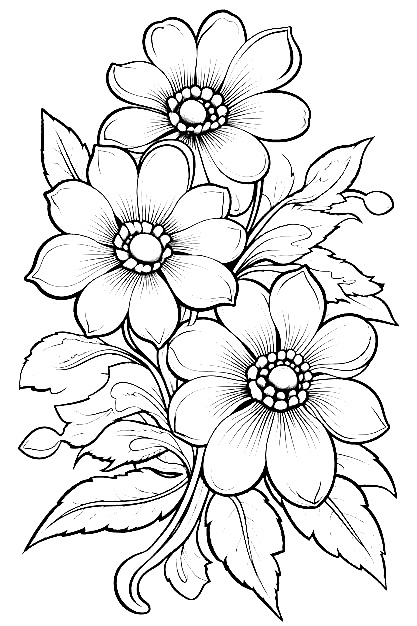 riscos de flores para colorir grátis