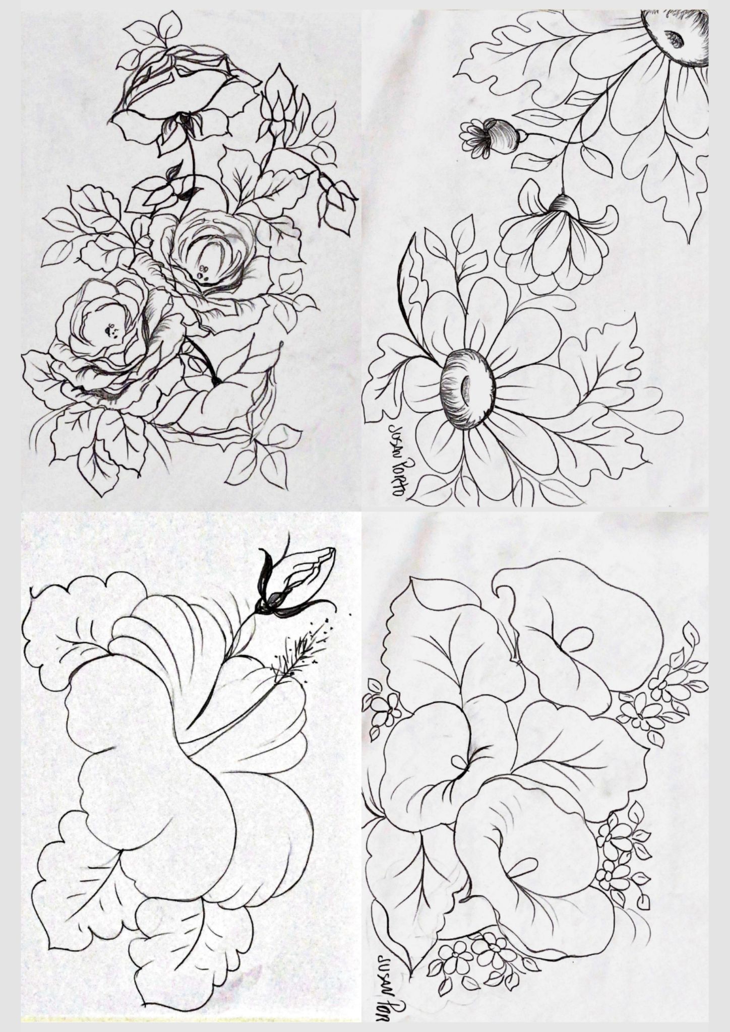 riscos de rosas para bordar