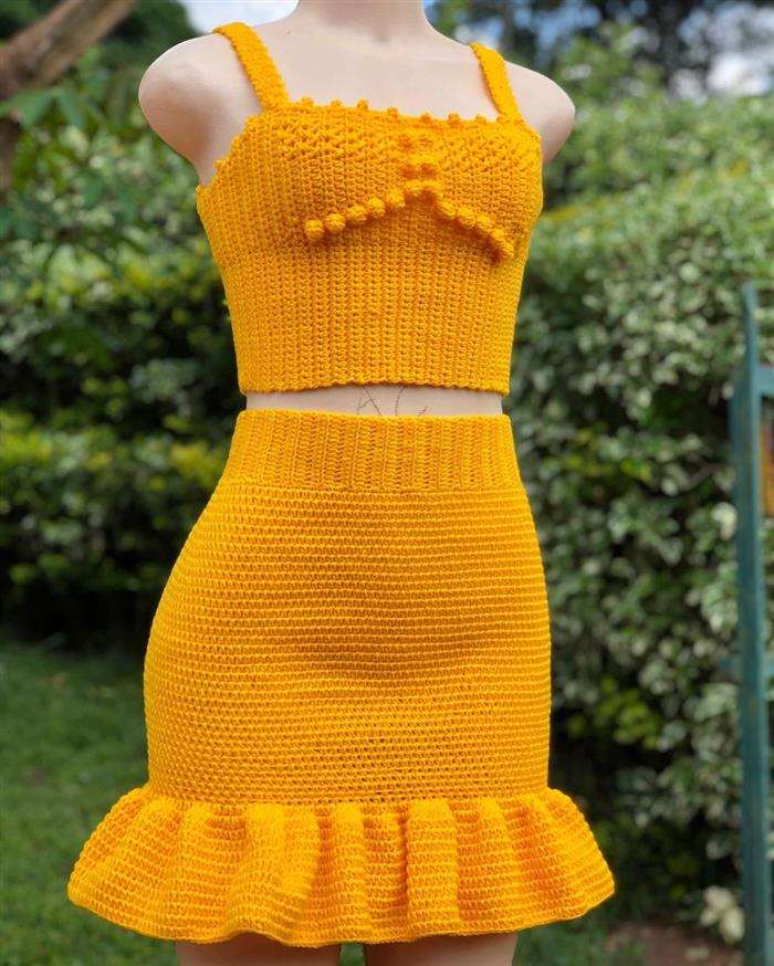 Saia de crochê de verão