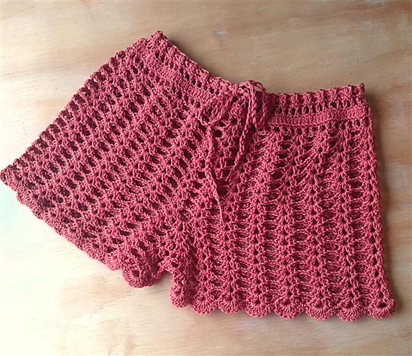 short de crochê simples passo a passo