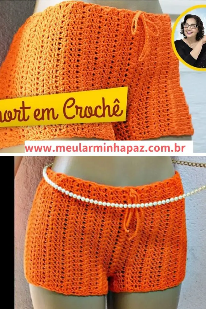 mini short de crochê passo a passo