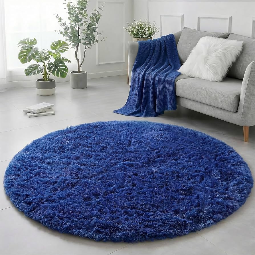 tapete azul redondo