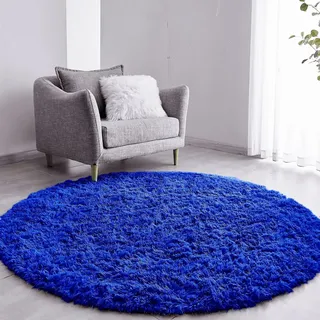 melhores preços tapete azul redondo