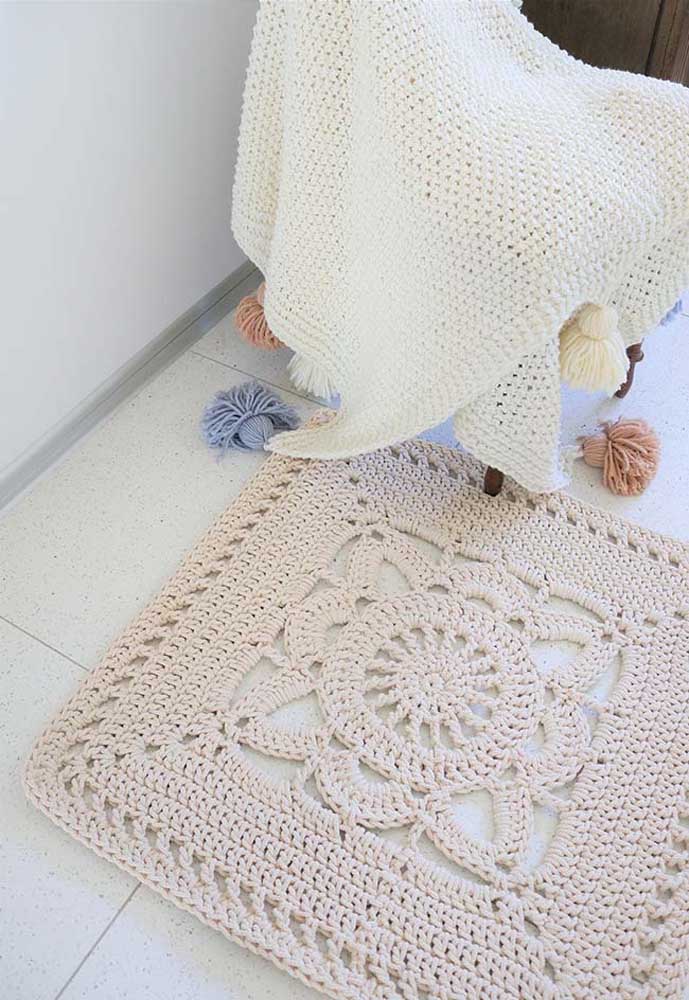 tapete croche quadrado