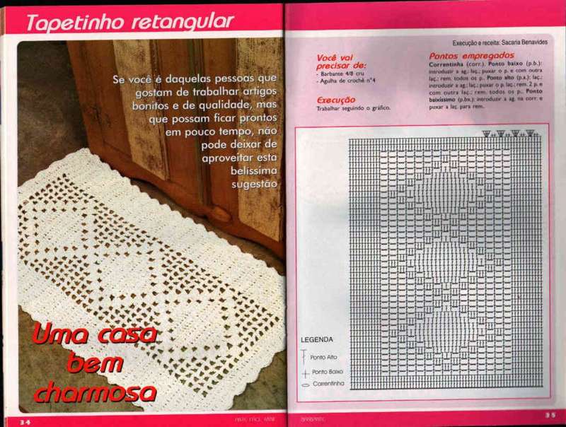 tapete de crochê para cozinha com bico