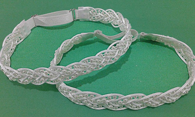 tiara trançada de fita de cetim