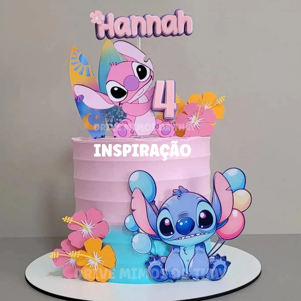 topo de bolo stitch personalizado