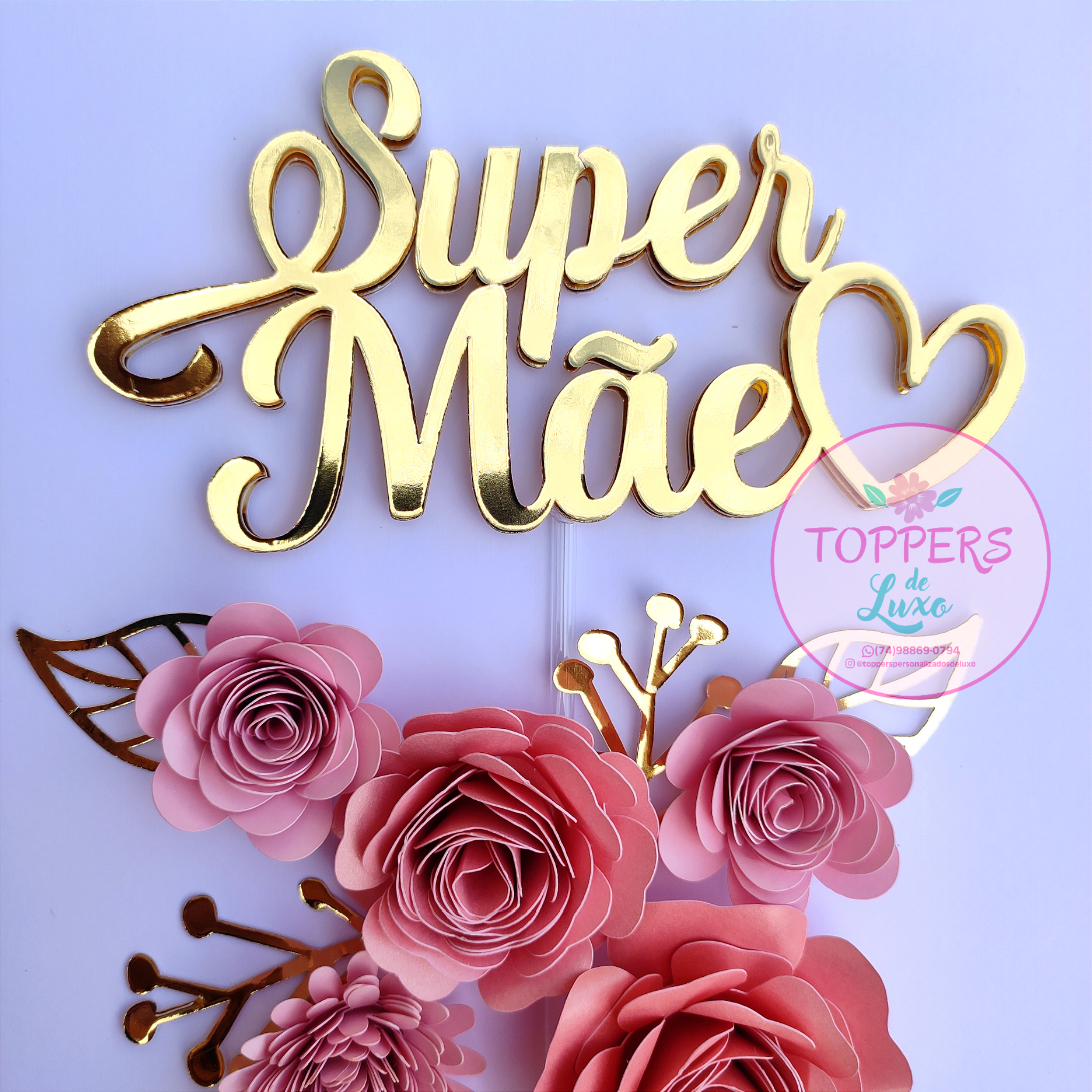 topo de bolo personalizado dia das mães