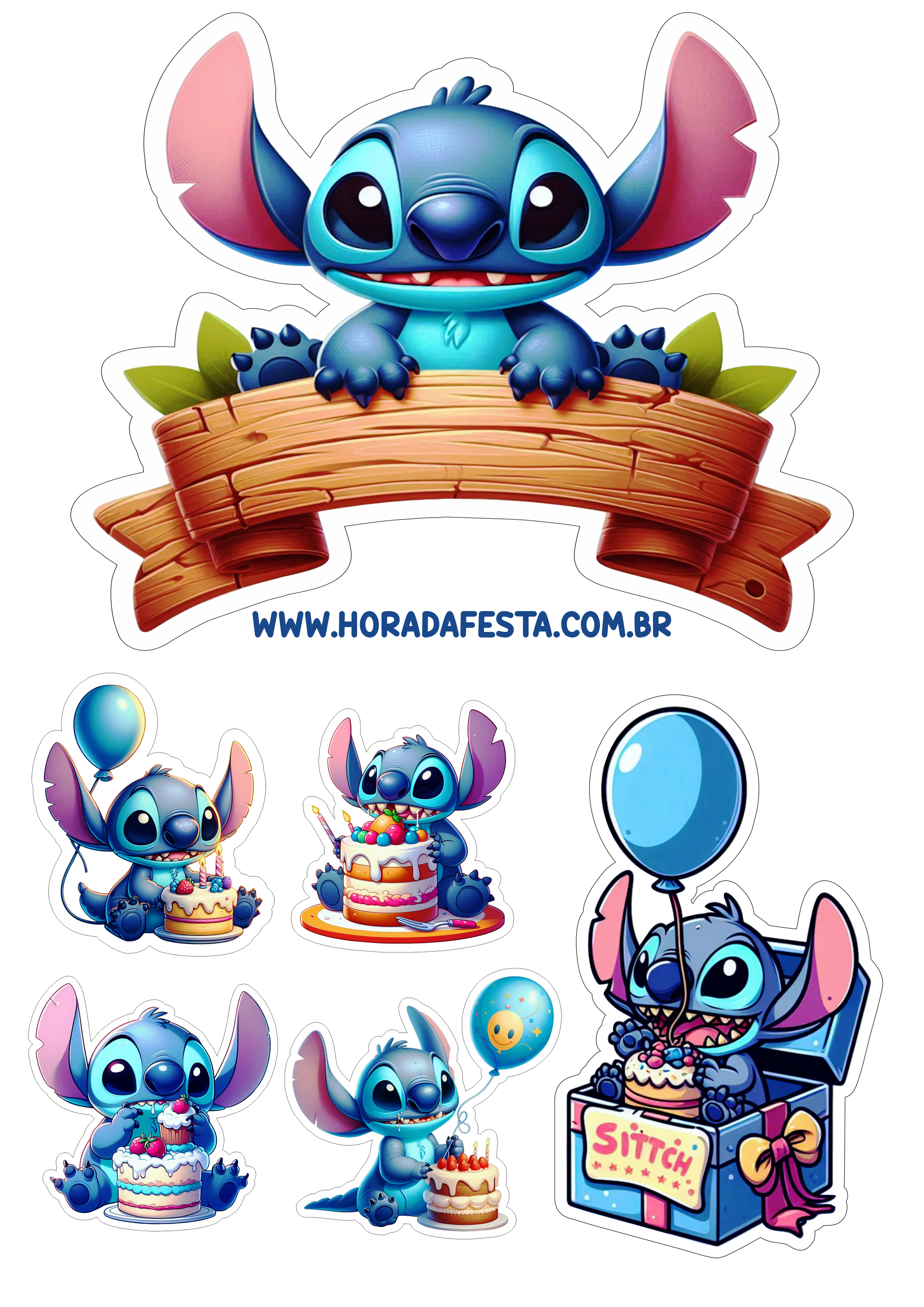 topo de bolo do stitch para imprimir