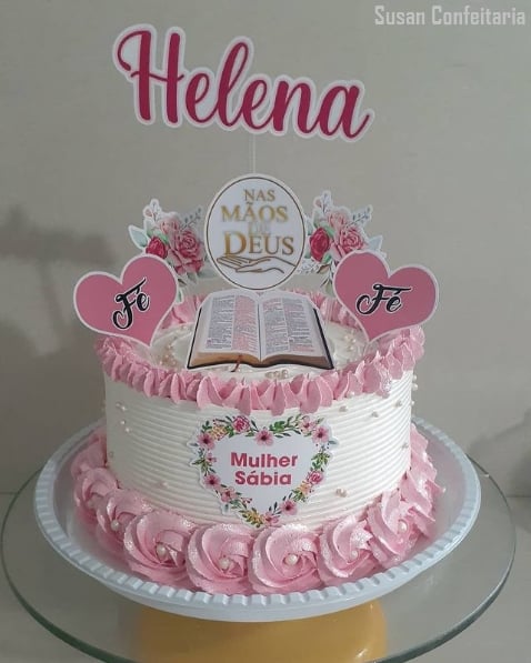 topo de bolo feminino moderno