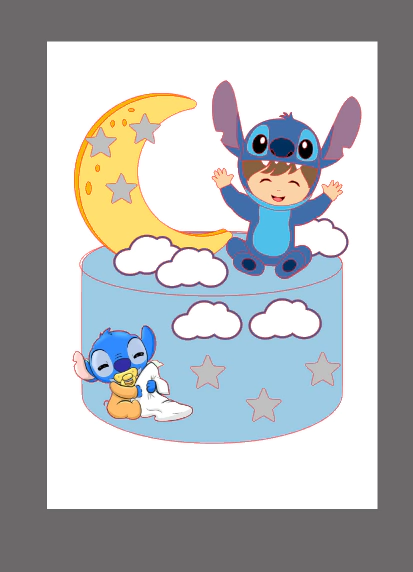 topo de bolo stitch e angel png