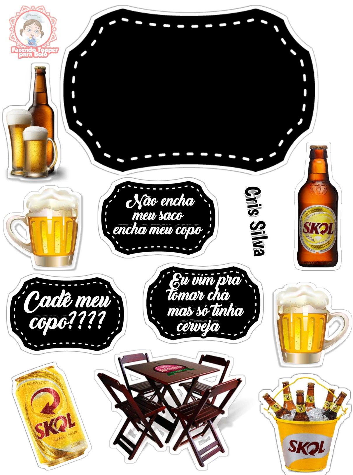 topo de bolo masculino engraçado para imprimir grátis