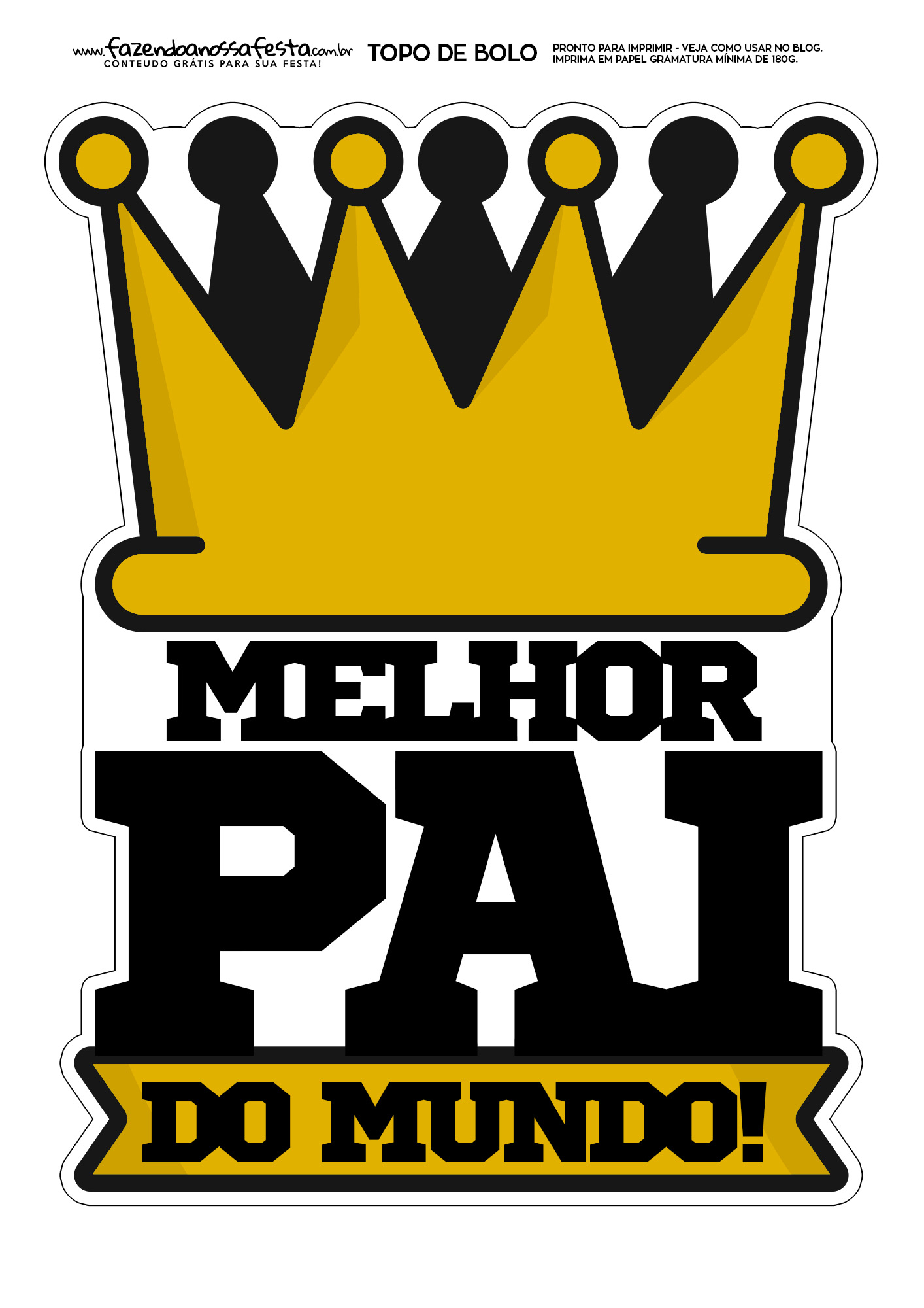 topo de bolo para imprimir grátis papai