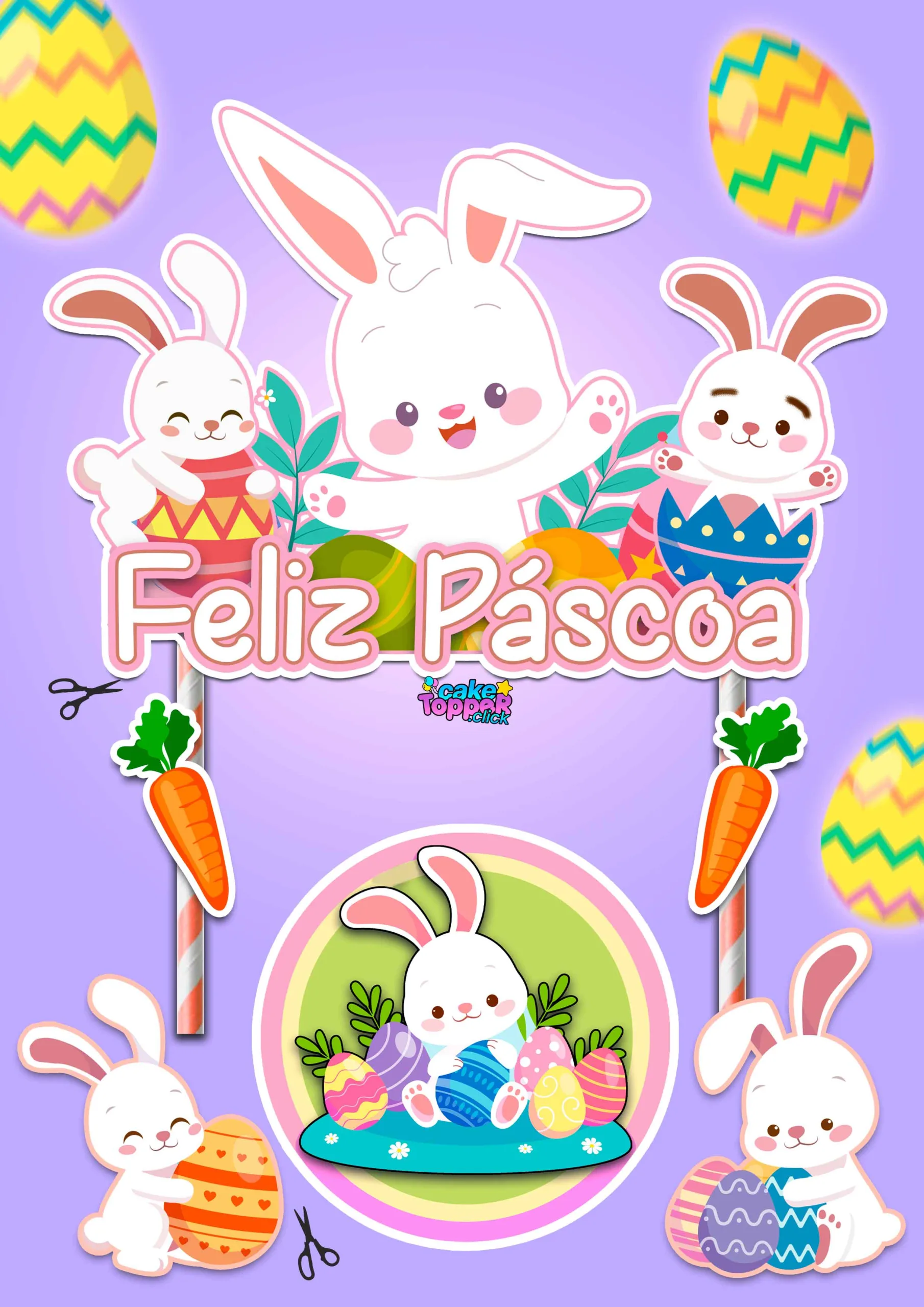 topo de pascoa para bolo