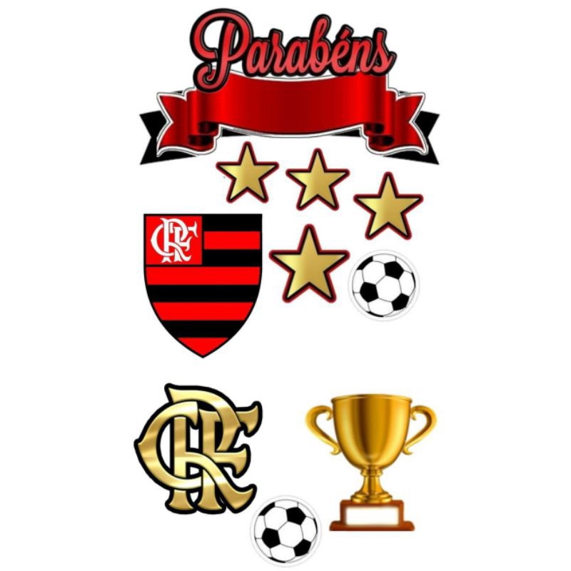topo de bolo flamengo feminino
