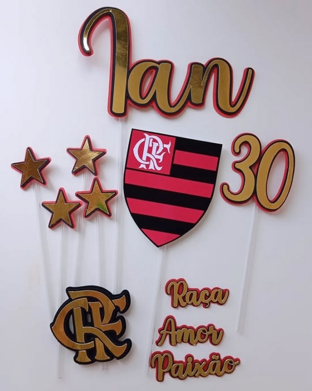 topo de bolo flamengo 3d
