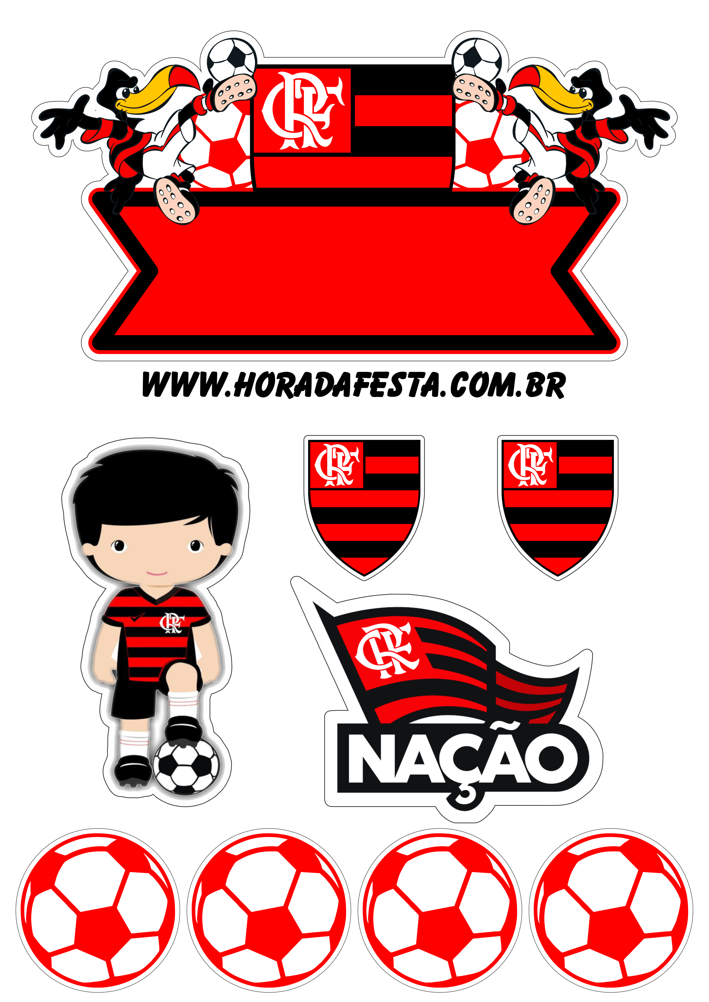 topo de bolo flamengo baby