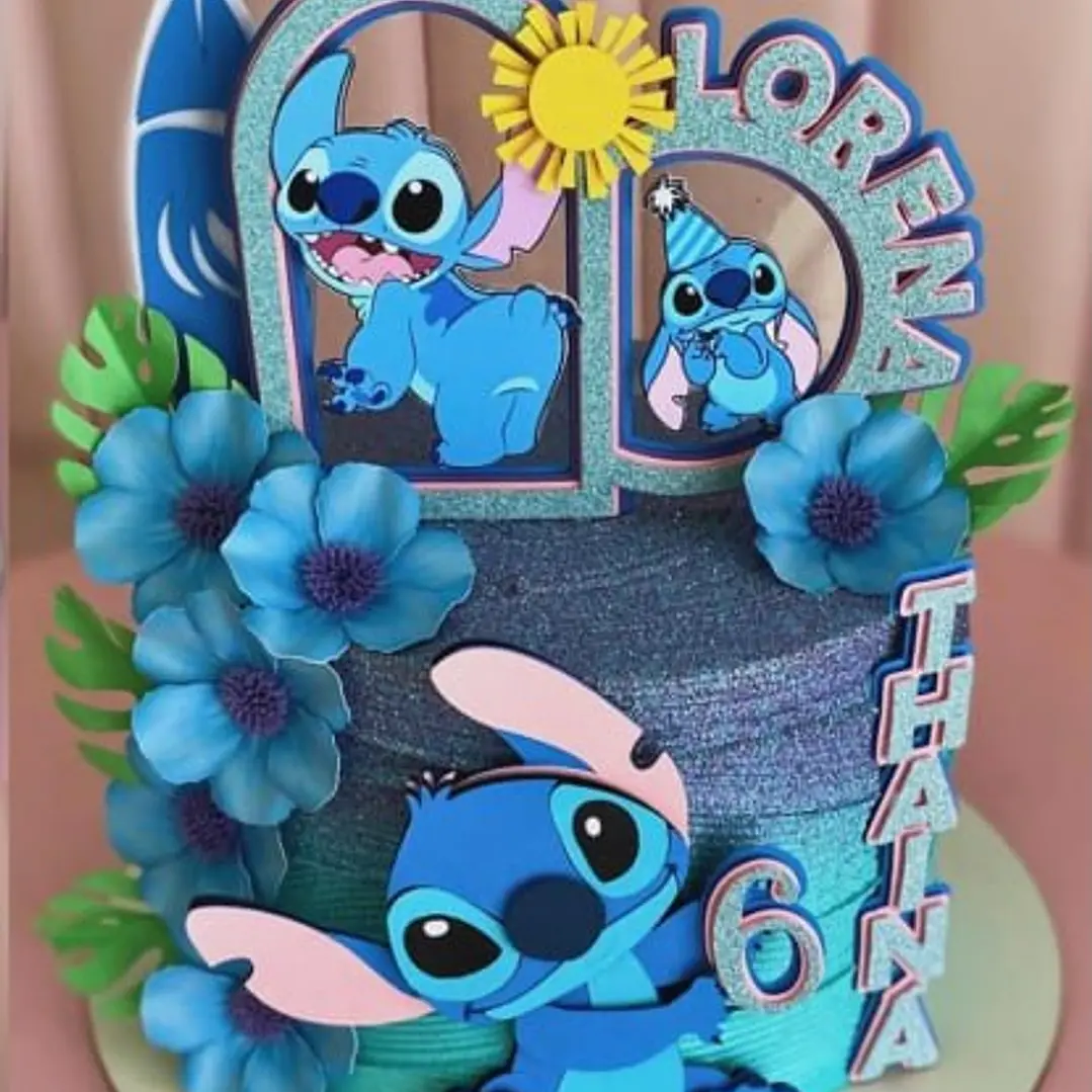 Topper de bolo Stitch para imprimir