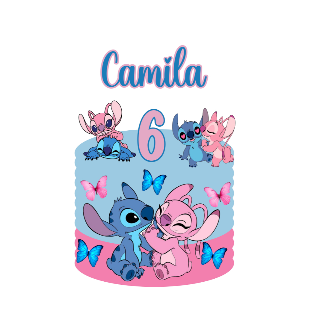 topo de bolo stitch 3d