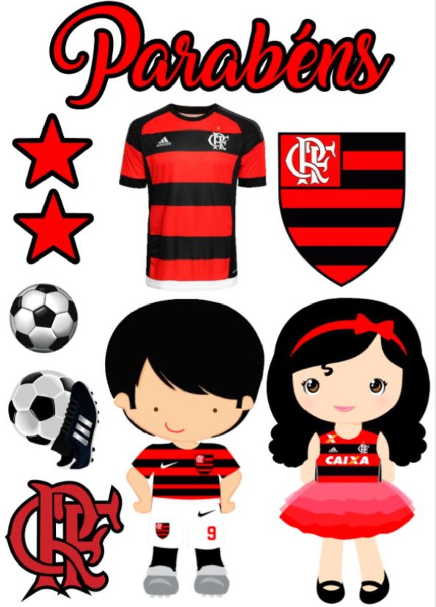 topo de bolo flamengo cute