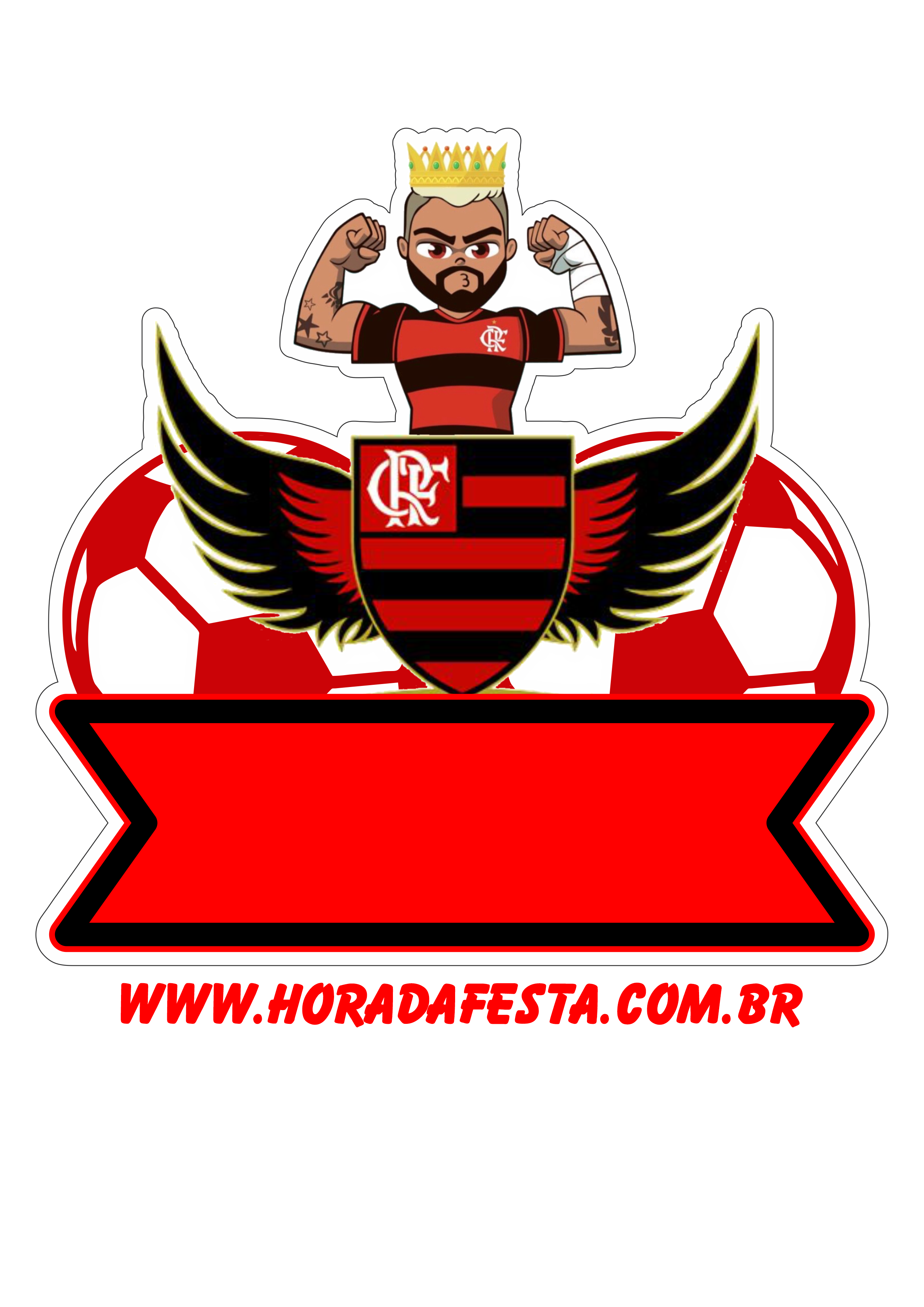 topo de bolo flamengo personalizado