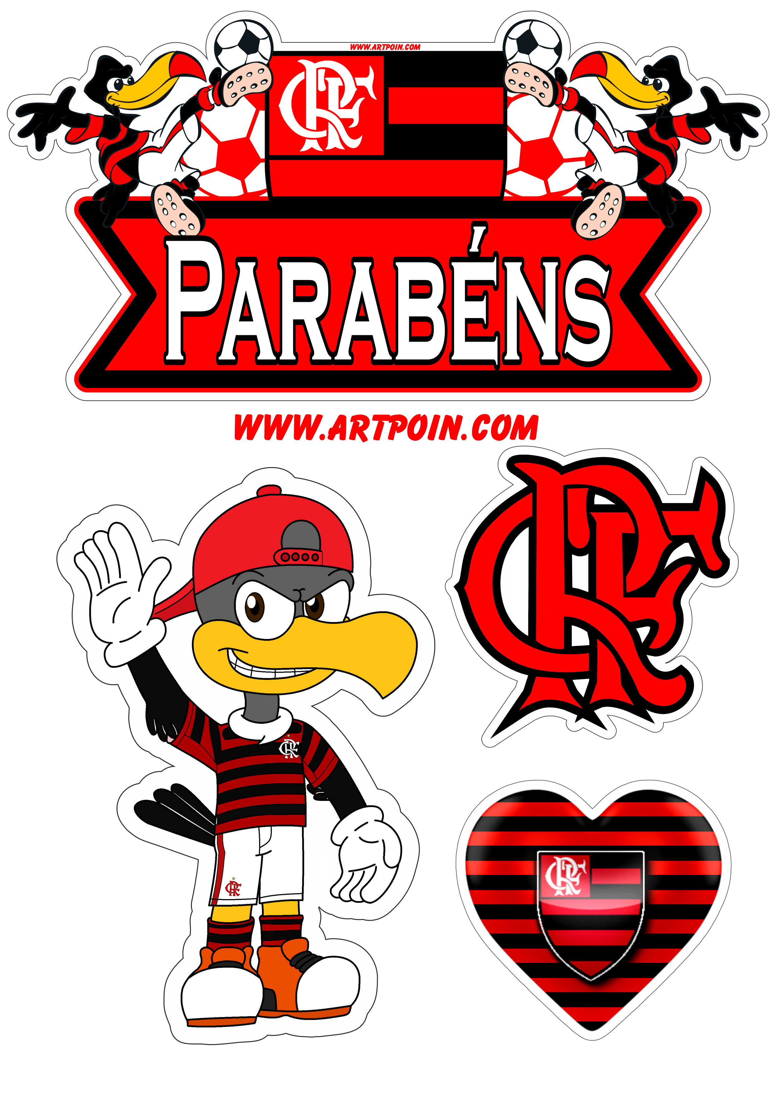 flamengo rosa topper png