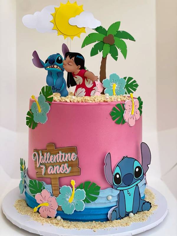Topper de bolo Stitch para cupcake